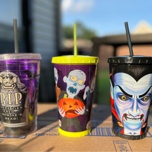 Three Halloween Tumblers Lot